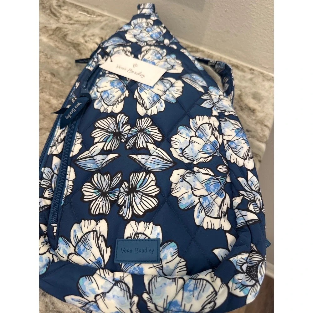 Vera Bradley Ultralight Essential Sling Backpack Dive Floral Medallion print NWT